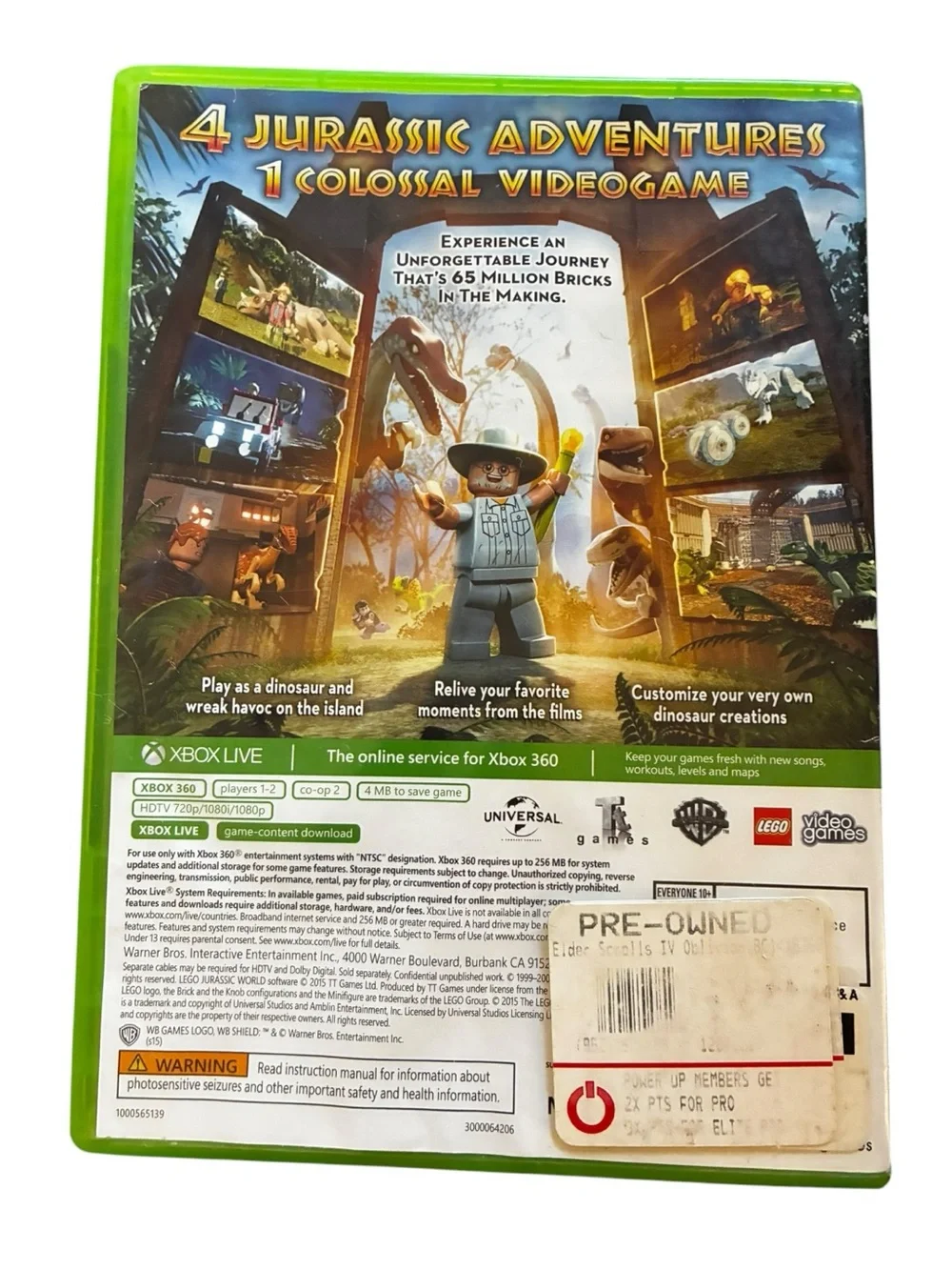 LEGO‎ XBOX 360 Triple Game Bundle: Indiana Jones 2, Star Wars 3, Jurassic World